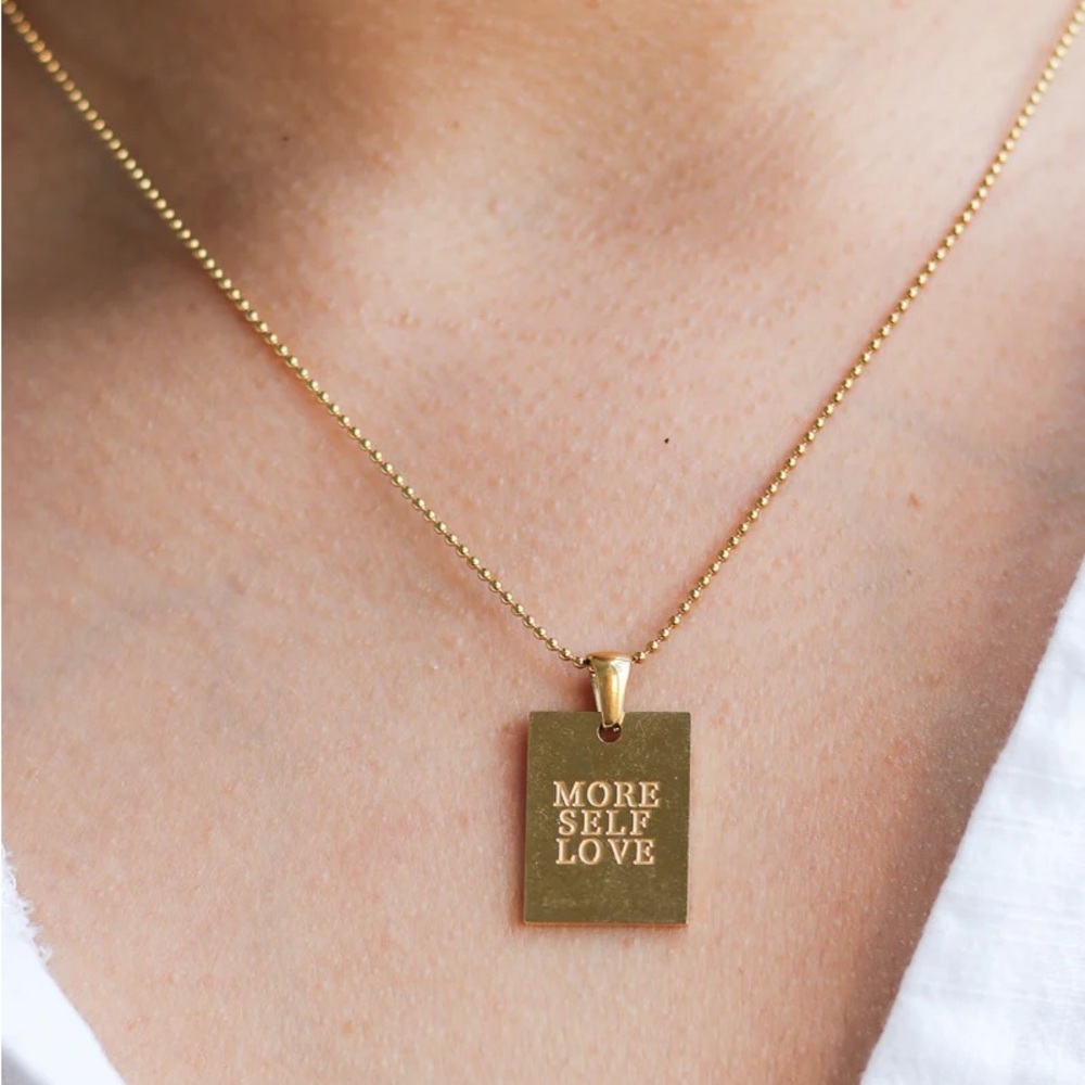 18K Gold Plated More Self Love Pendant Necklace